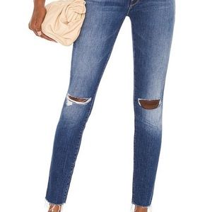 MOTHER High Waisted Looker Ankle Fray in Nature Tune Up Size 27 B933